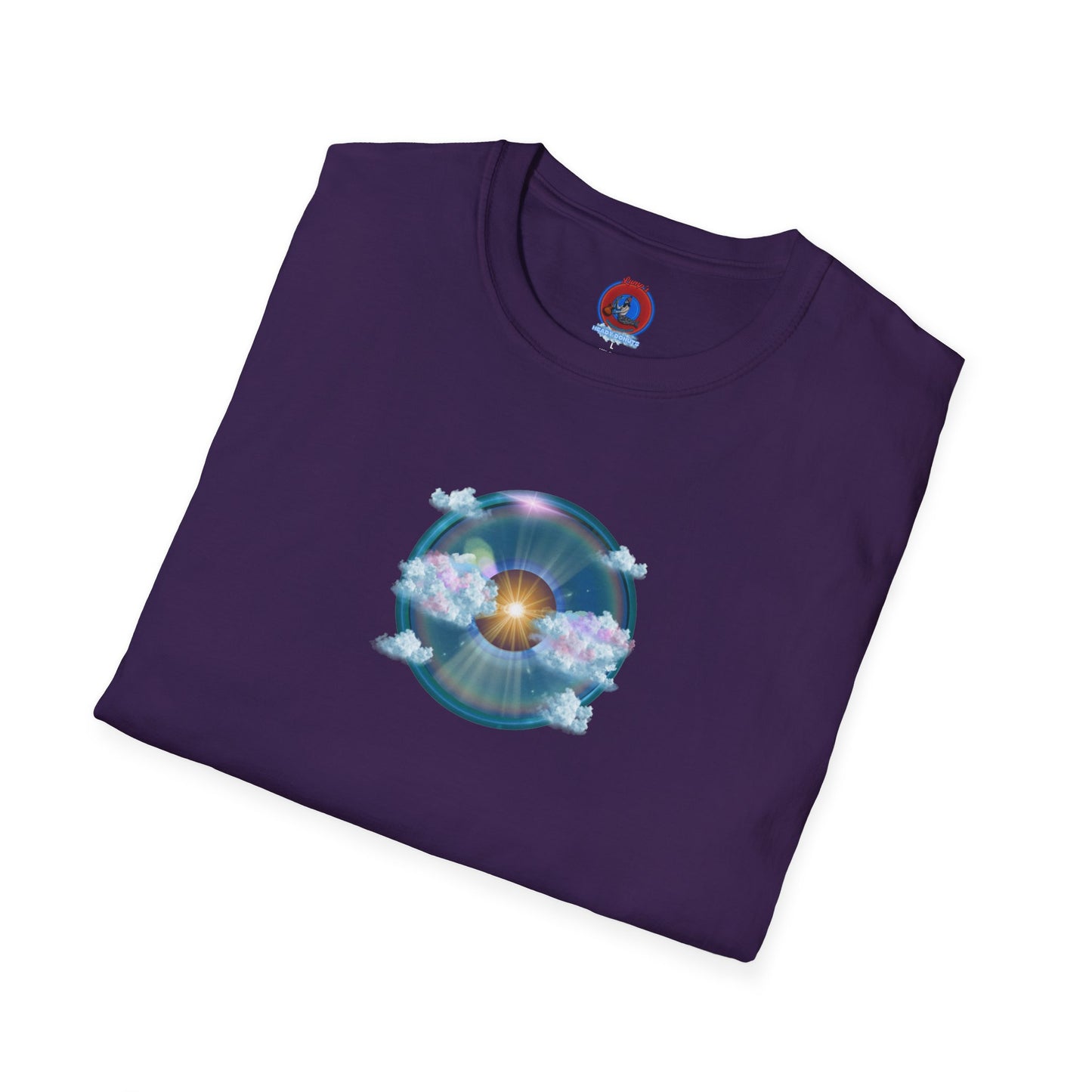 Classic Donut Tee - Unisex Soft-Style - "The Divided Donut" - vivid blue sky donut