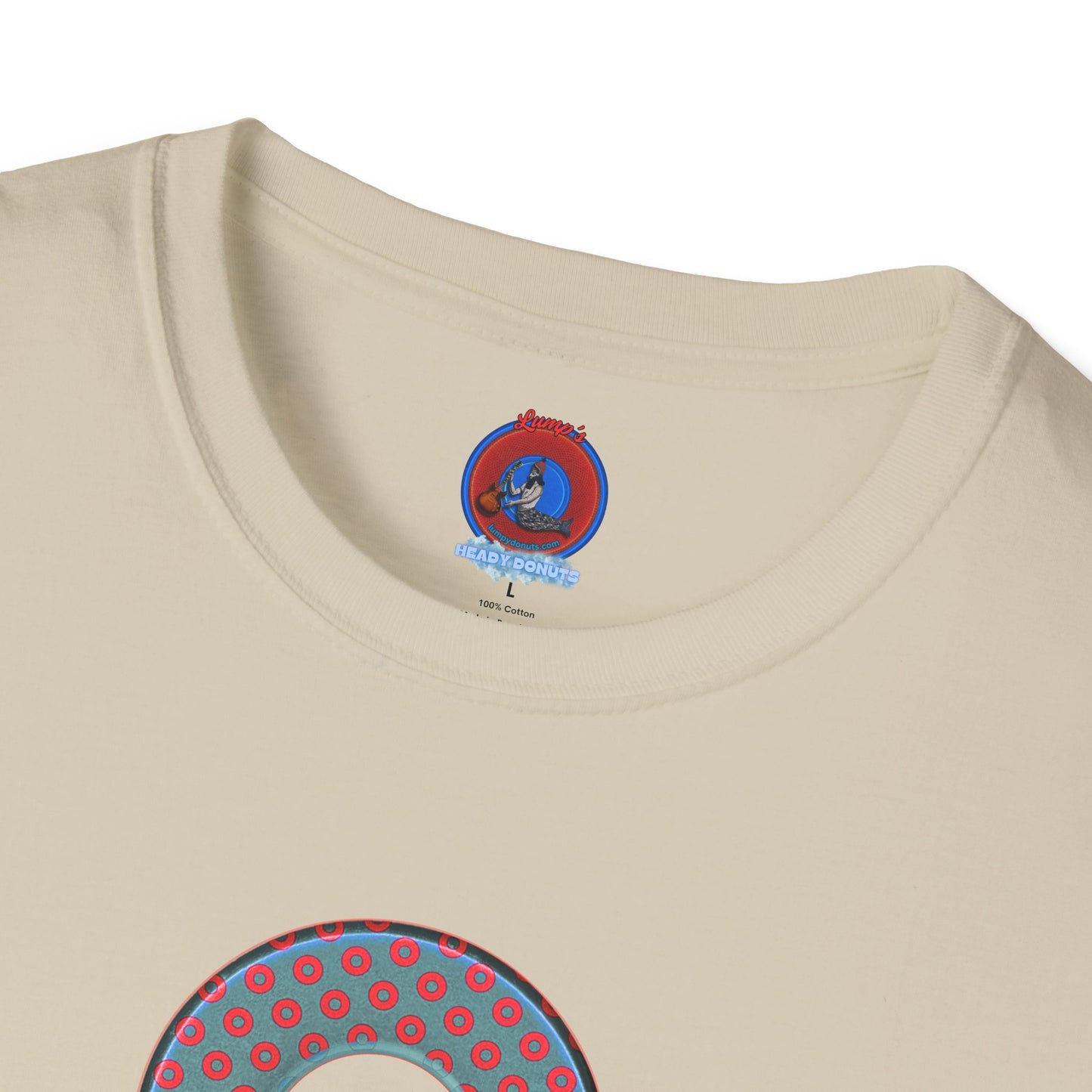 Plain Donuts/Unisex Soft-Style - "Plain Electric Paradoxical Donuts" - steel blue/red donuts