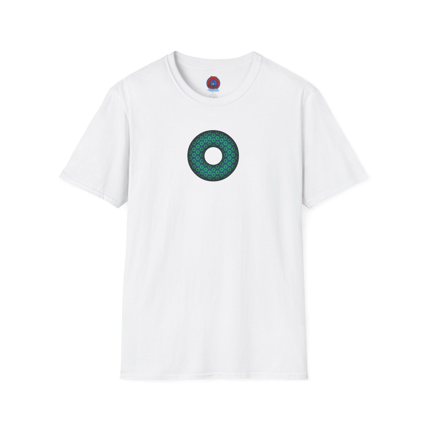 Plain Donuts/Unisex Soft-Style - "Plain Paradoxical Grided Donuts" - light green/midnight teal donuts