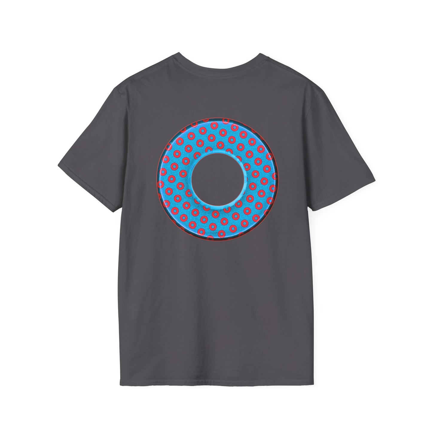 Plain Donuts/Unisex Soft-Style - "Plain Electric Paradoxical Donuts" - light blue/red donuts