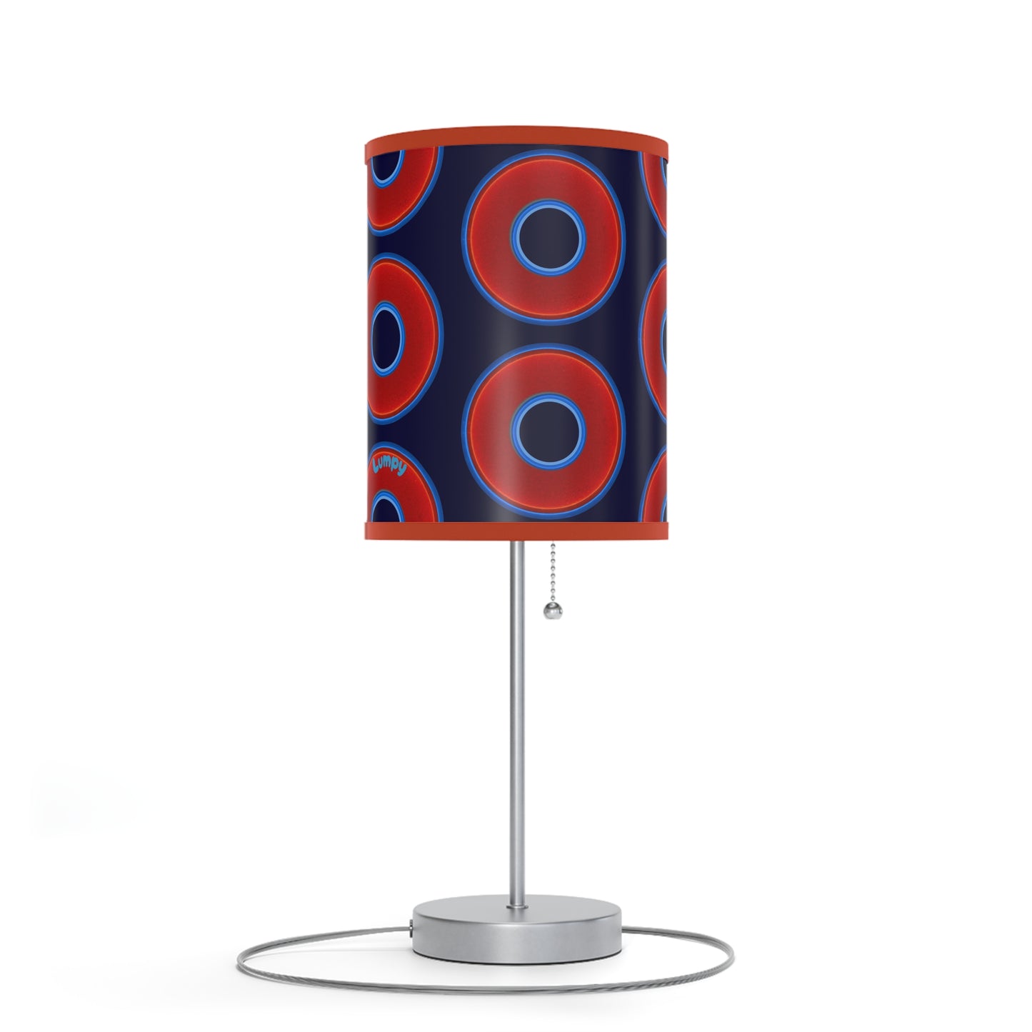 Lumpy Accent Lamps - red vivid donuts w/midnight blue background