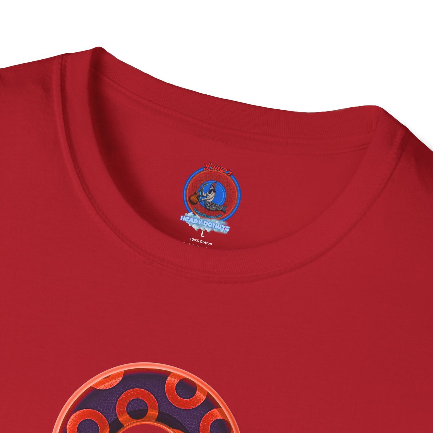 Plain Donuts/Unisex Soft-Style - "Plain Rustic Paradoxical Donuts" - red/midnight blue donuts
