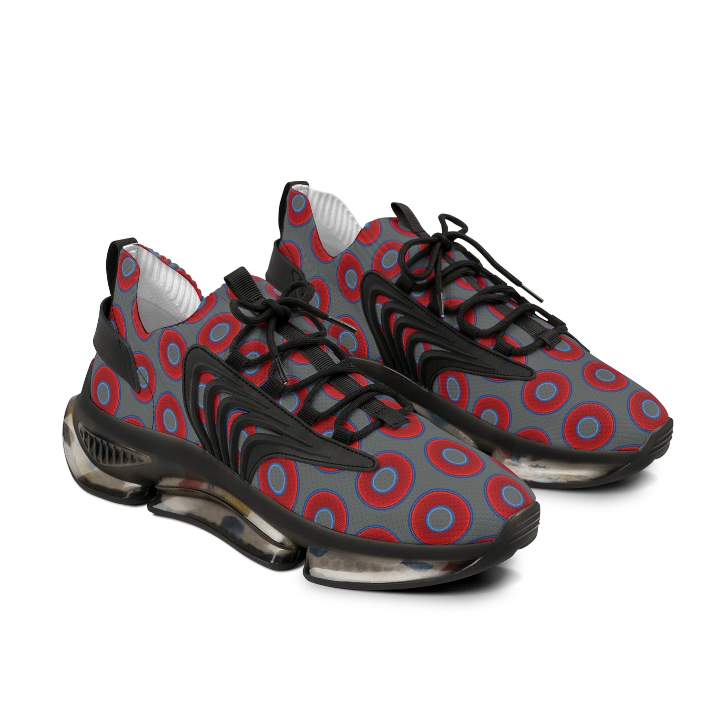 Donut Kicks - red vivid donut print w/dark gray background