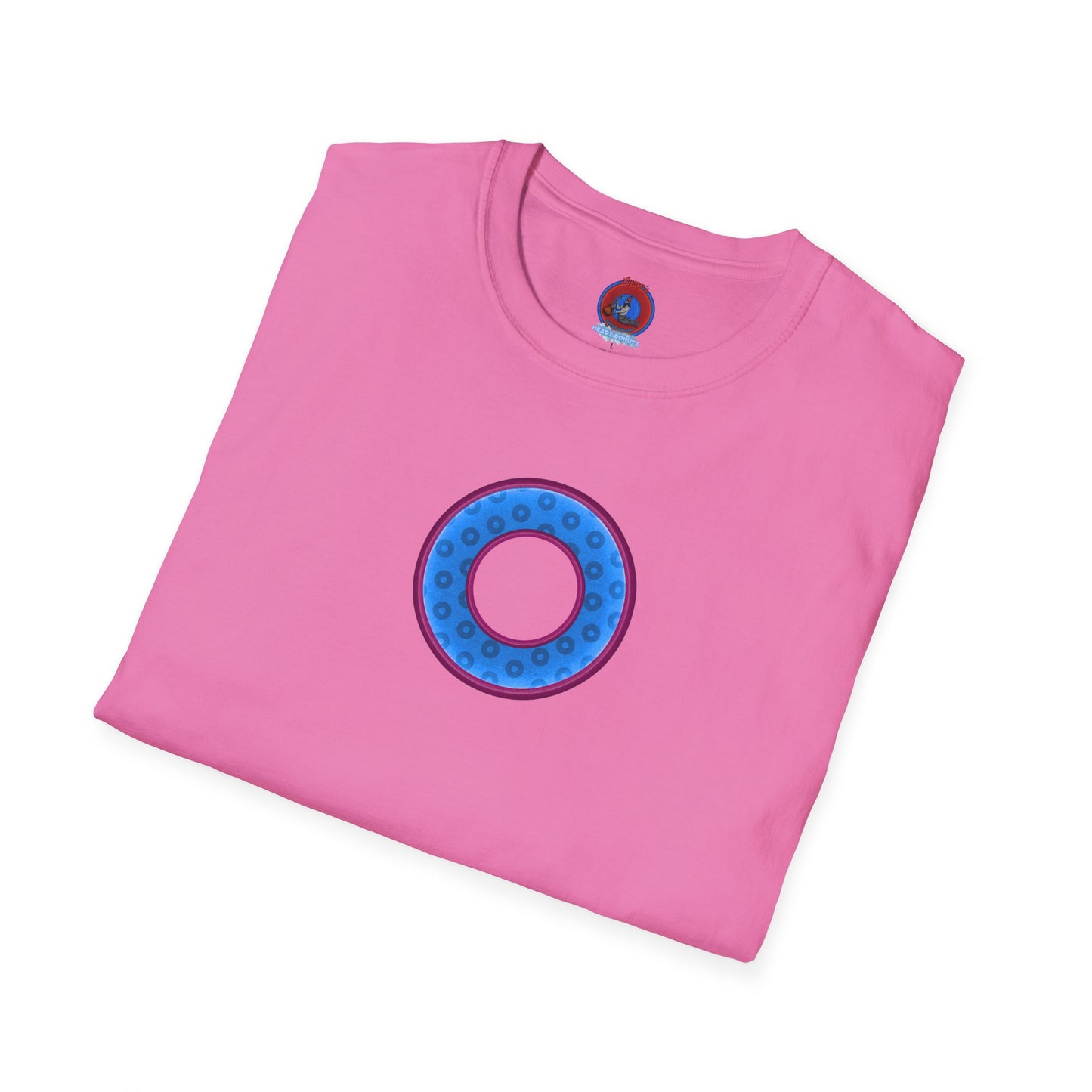Plain Donuts/Unisex Soft-Style - "Plain Wide Mouthed Paradoxical Donuts" - light blue/dark magenta donuts
