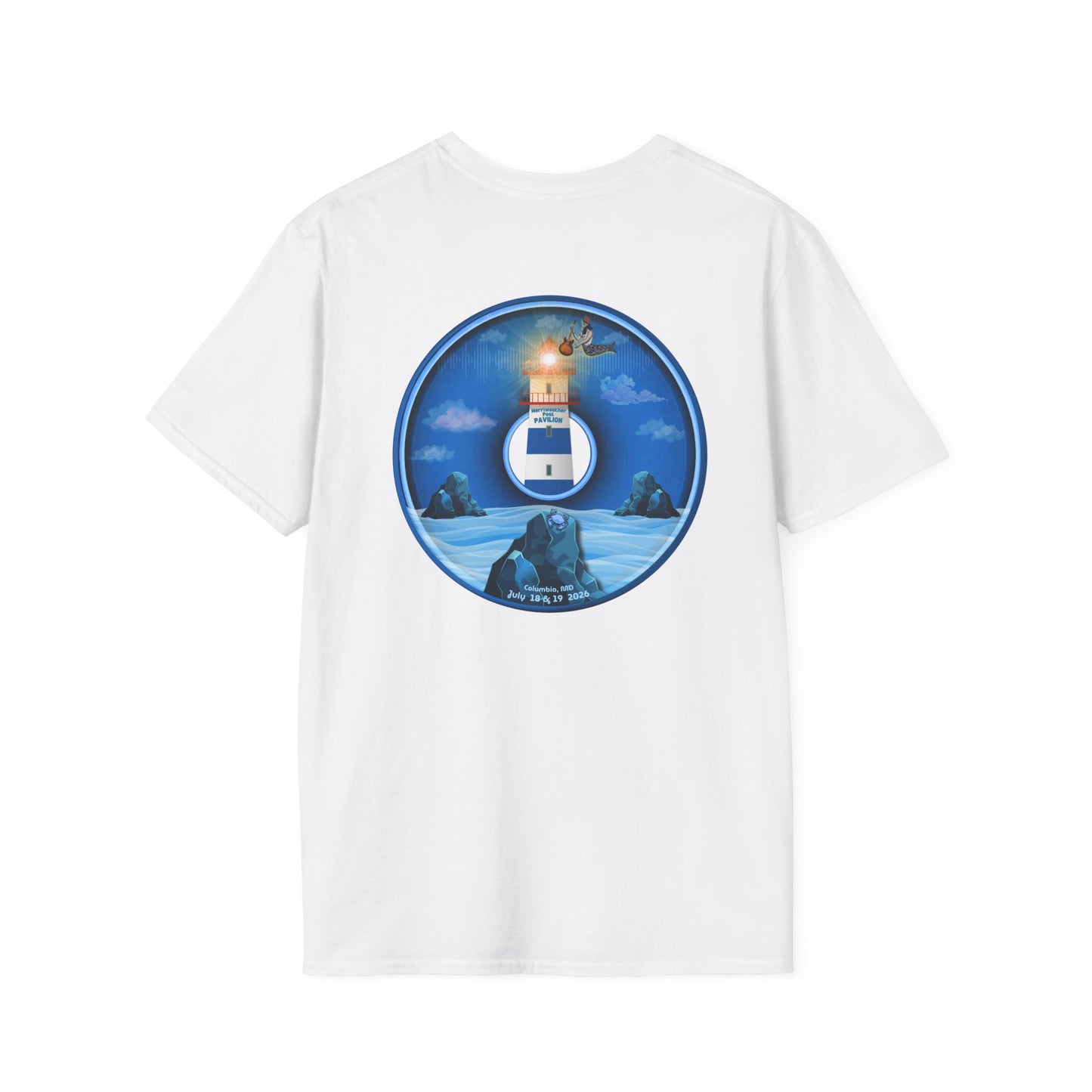 Classic Donut Tee - Unisex Soft-Style - "Merriweather Crab Pâté Feast Donuts" - surreal blue/blue cartoon donut