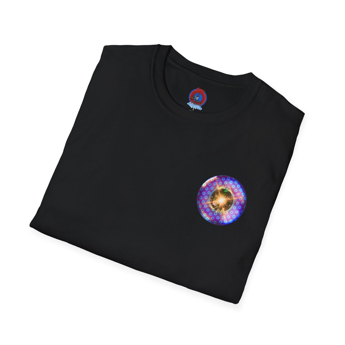 Classic Donut Tee - Unisex Soft-Style - "Donut Melts" - purple/blue paradoxical donut