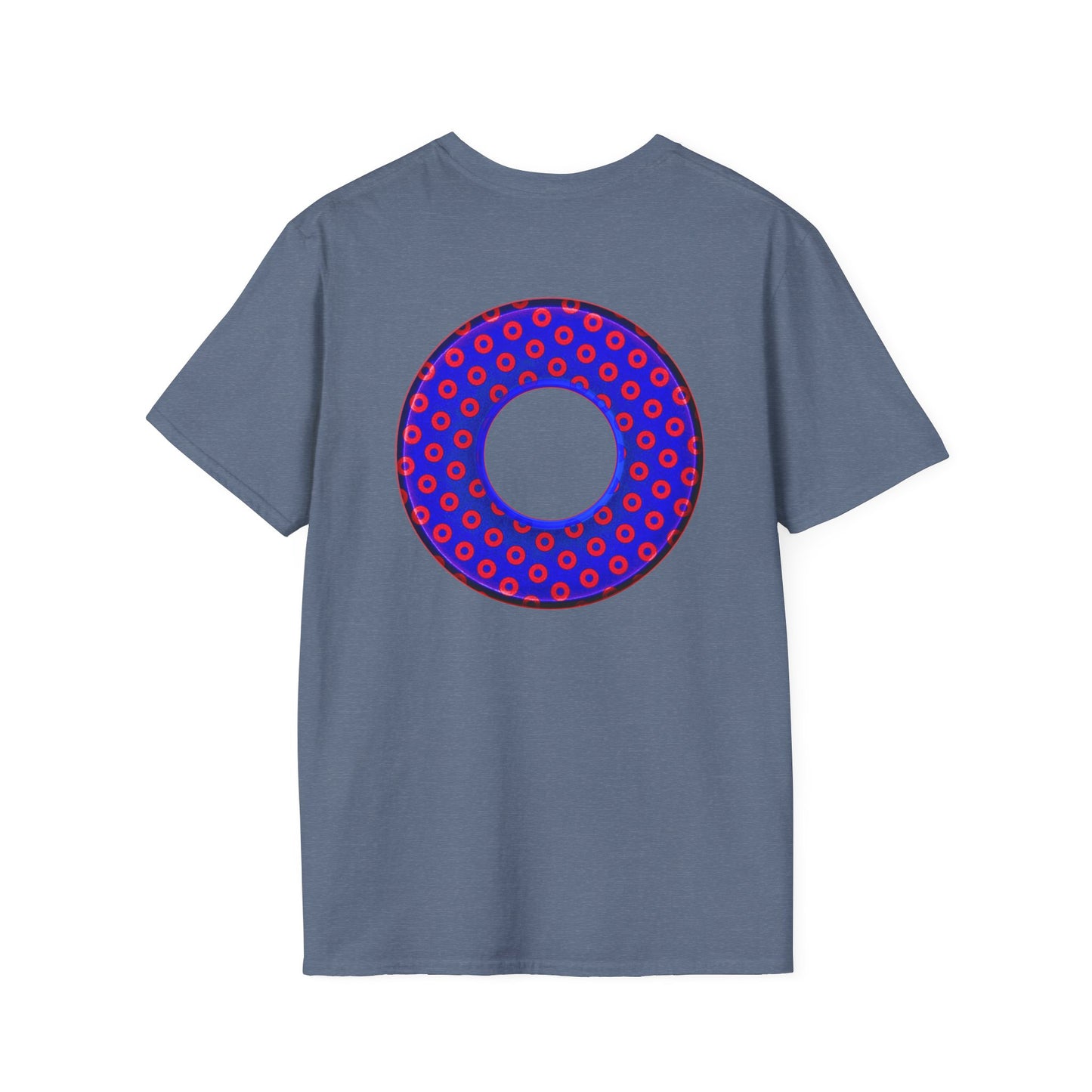Plain Donuts/Unisex Soft-Style - "Plain Electric Paradoxical Donuts" - dark royal blue/red donuts
