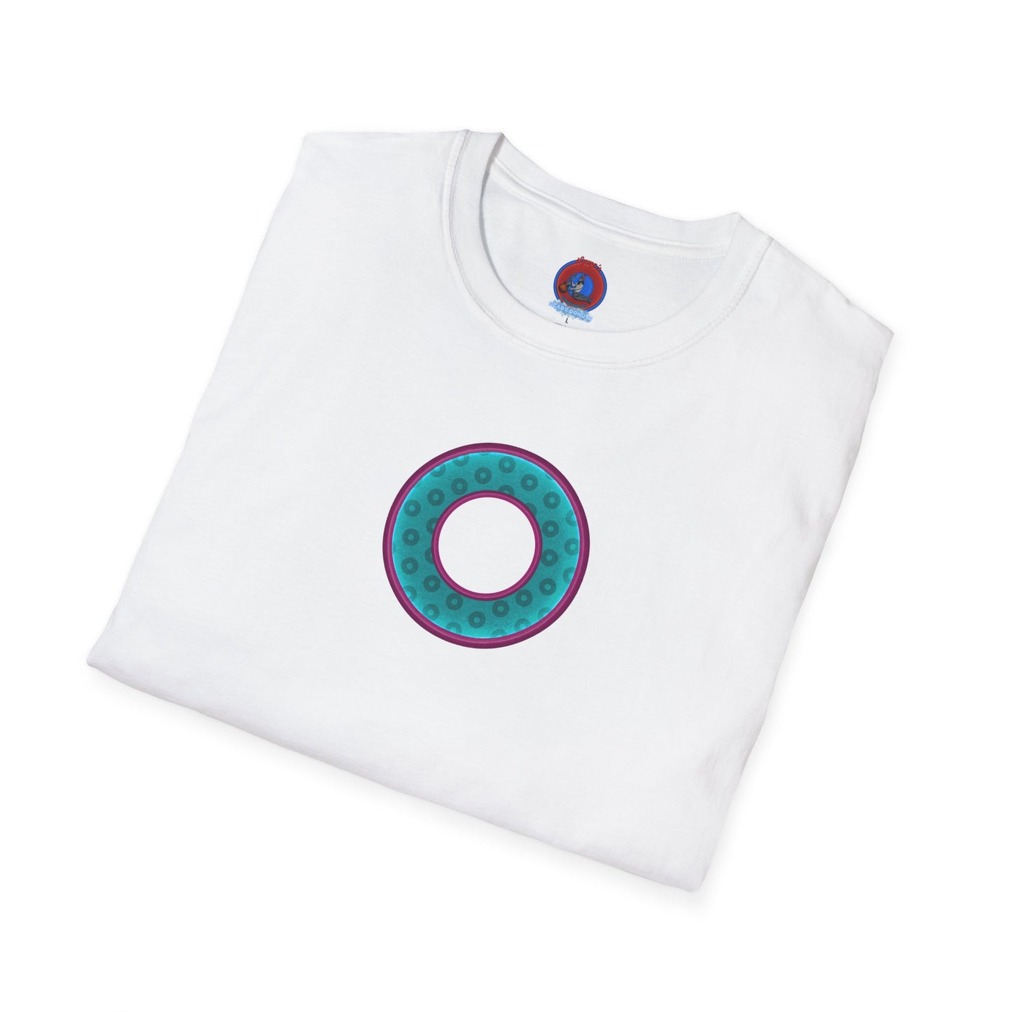 Plain Donuts/Unisex Soft-Style - "Plain Wide Mouthed Paradoxical Donuts" - teal/purple donuts