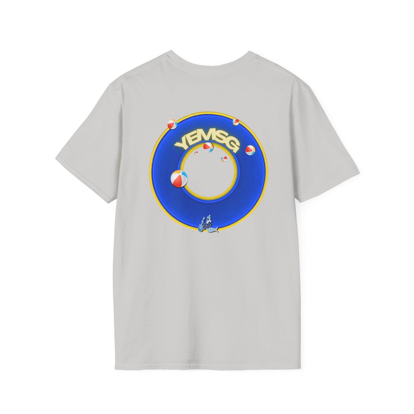 Donut Tee - Unisex Soft-Style - "The Donut's Secret Ingredient? MSG" - vivid blue/yellow donut - variant 2