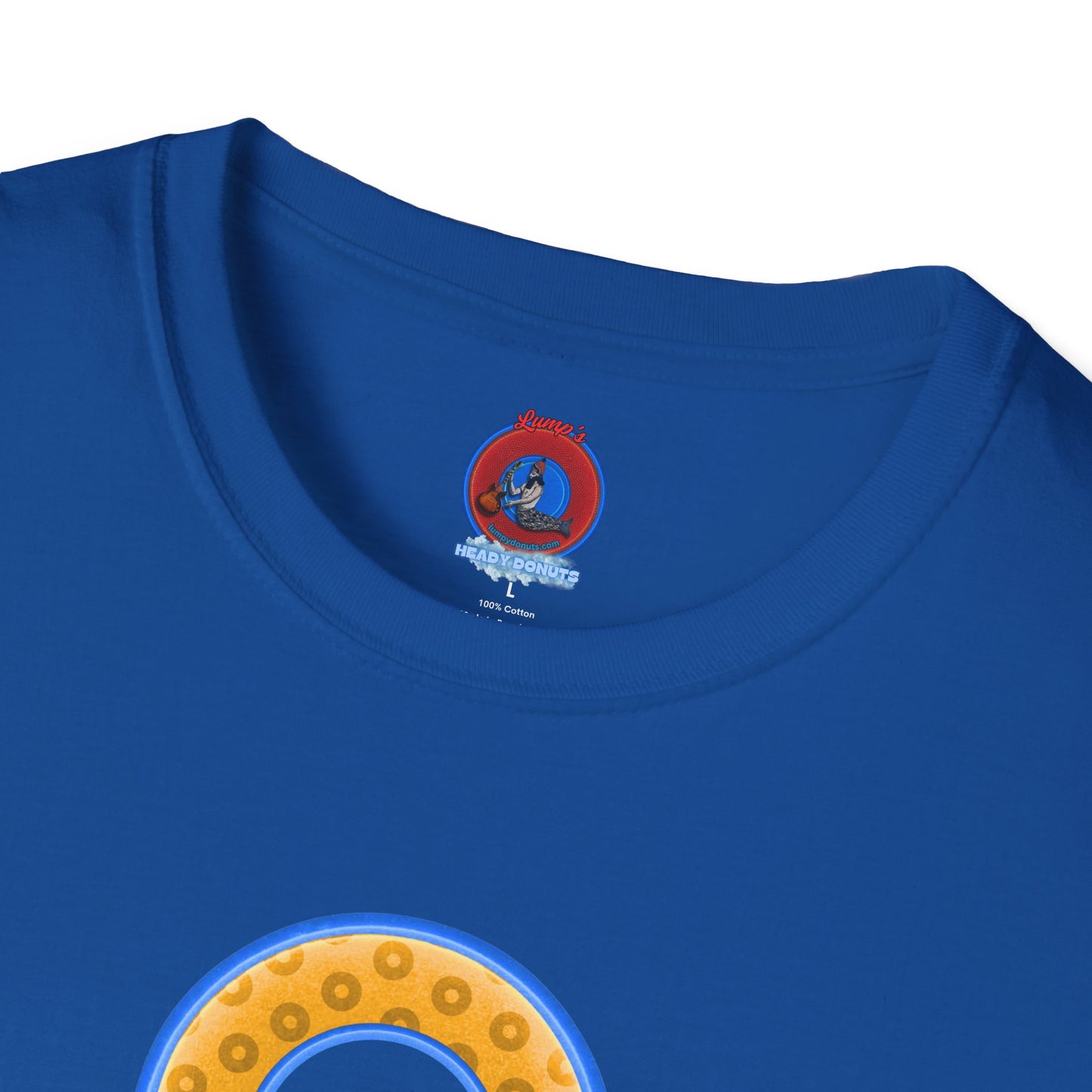 Plain Donuts/Unisex Soft-Style - "Plain Wide Mouthed Paradoxical Donuts" - yellow/light blue donuts