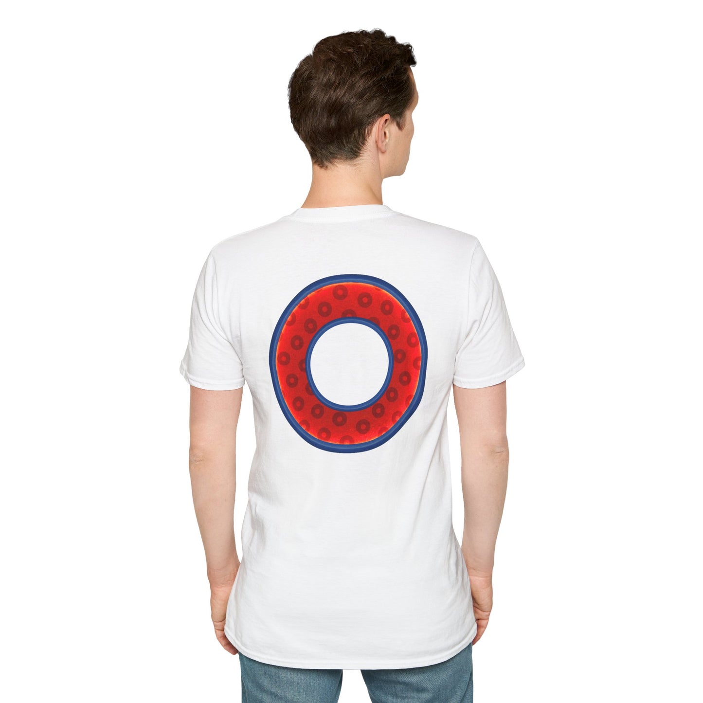 Plain Donuts/Unisex Soft-Style - "Plain Wide Mouthed Paradoxical Donuts" - red/dark blue donuts