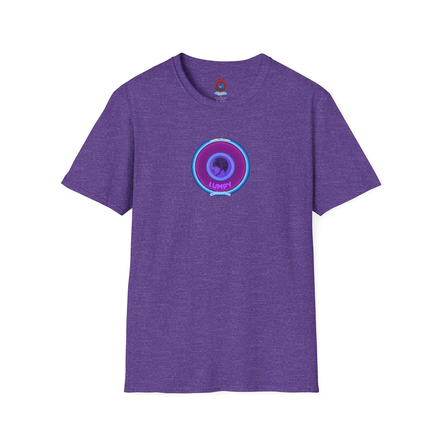 Classic Donut Tee - Unisex Soft-Style - "Lumpy Collective Donut" - rustic purple/light blue lumpy donut - variant 2