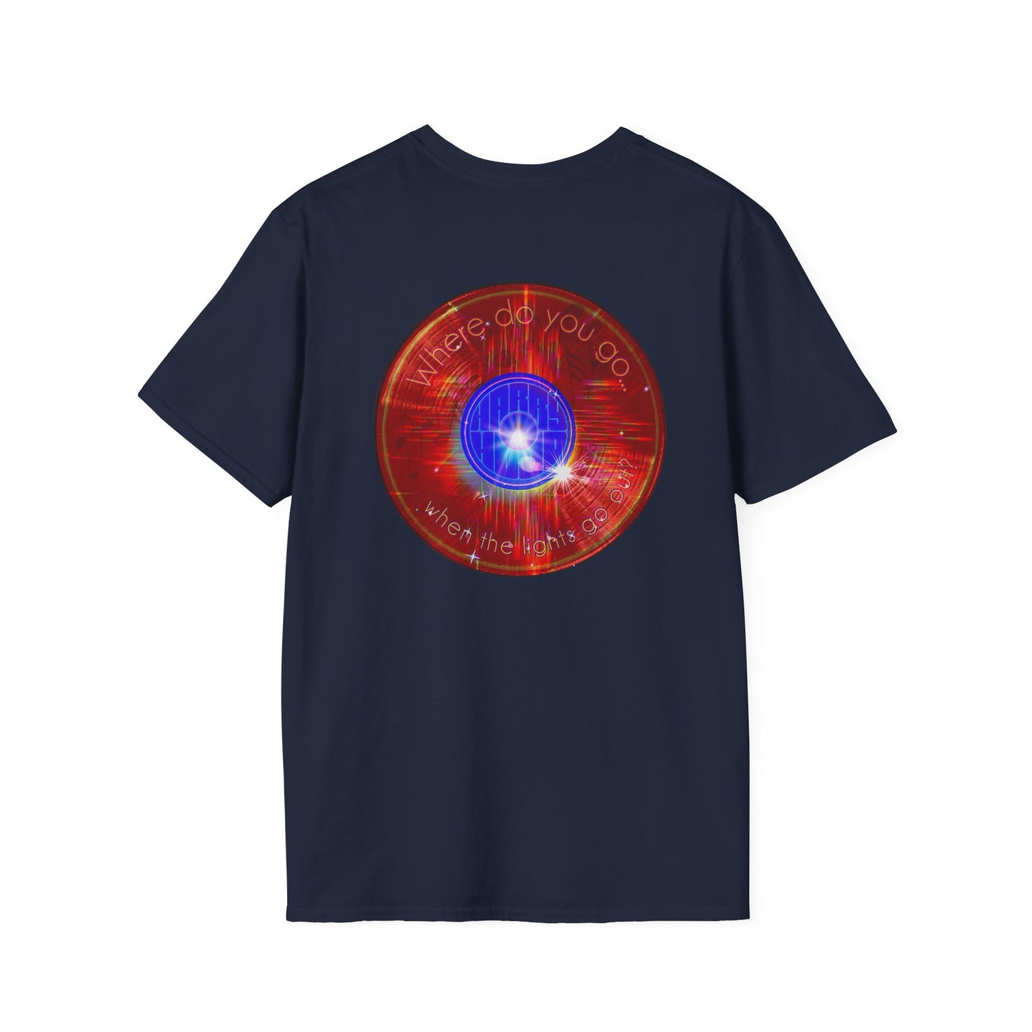 Classic Donut Tee - Unisex Soft-Style - "Harry's Hoodlum Donut" - series 1.0  - variant 1 - red donut/lights on