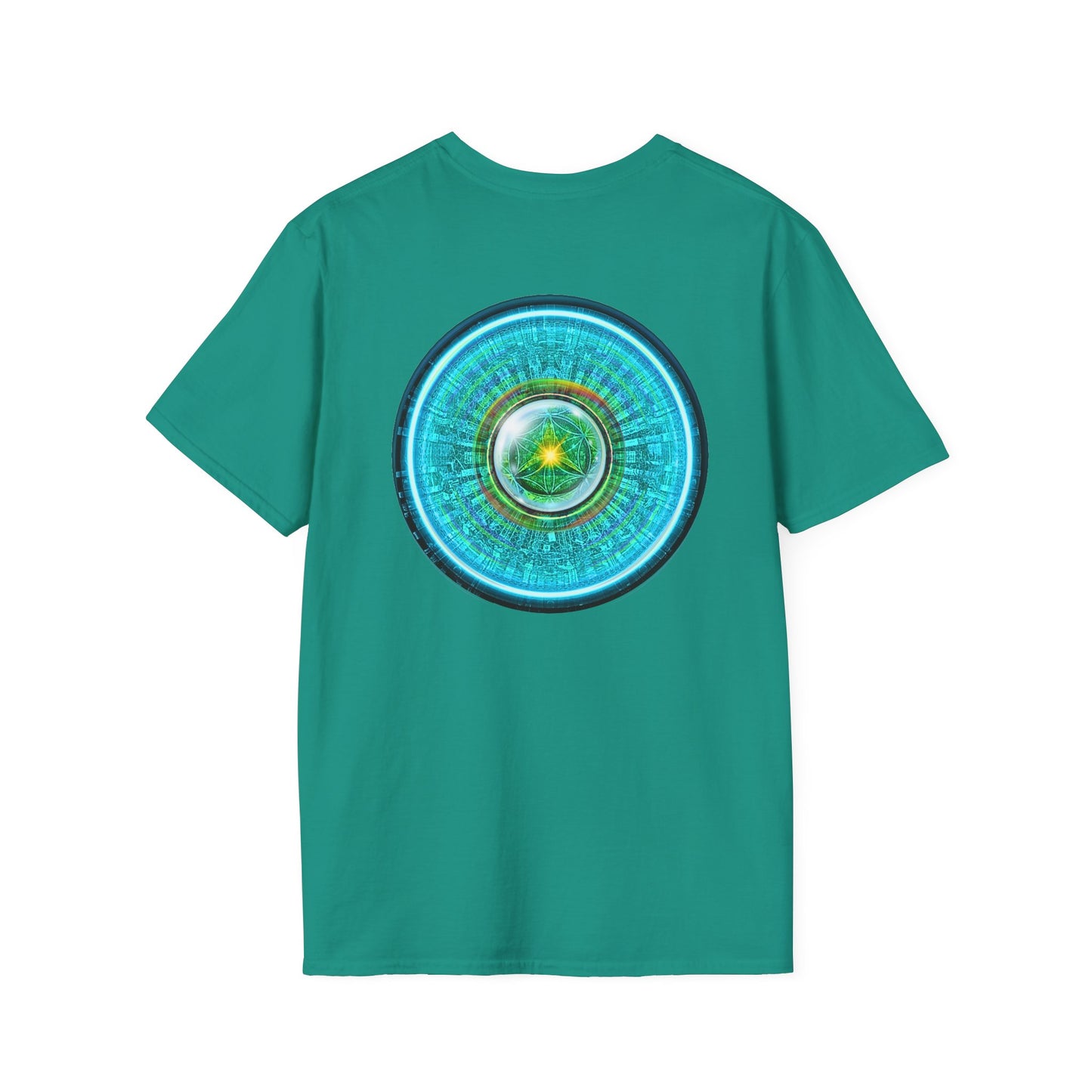 Classic Donut Tee - Unisex Soft-Style - "Donut of Life Tee" - vivid turquoise tube donut - variant 1