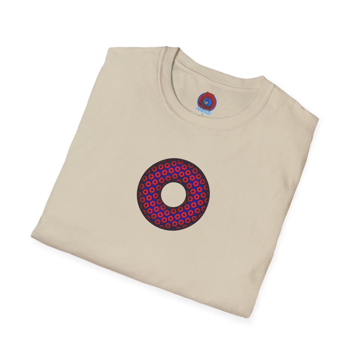 Plain Donuts/Unisex Soft-Style - "Plain Paradoxical Grided Donuts" - red/blue donuts