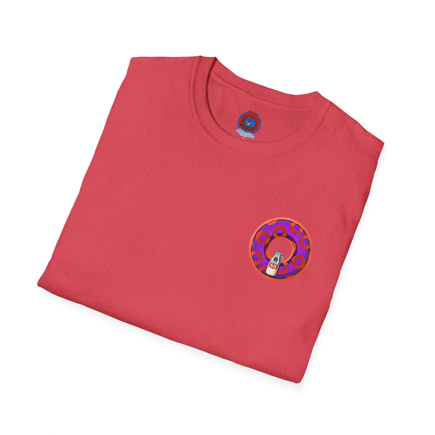 Classic Donut Tee - Unisex Soft-Style - "Wooked Cream - YEMSG Donut " -purple/red rustic paradox donut - variant 6