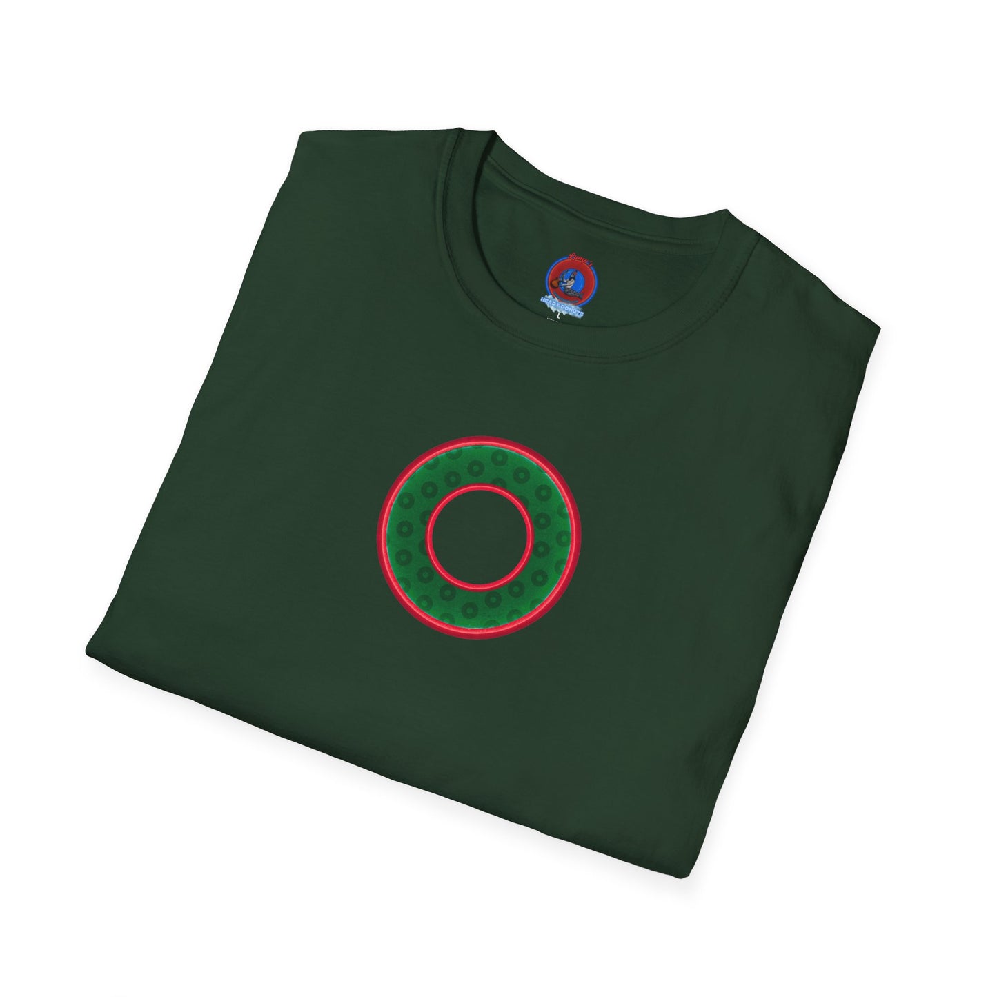 Plain Donuts/Unisex Soft-Style - "Plain Wide Mouthed Paradoxical Donuts" - dark green/red donuts