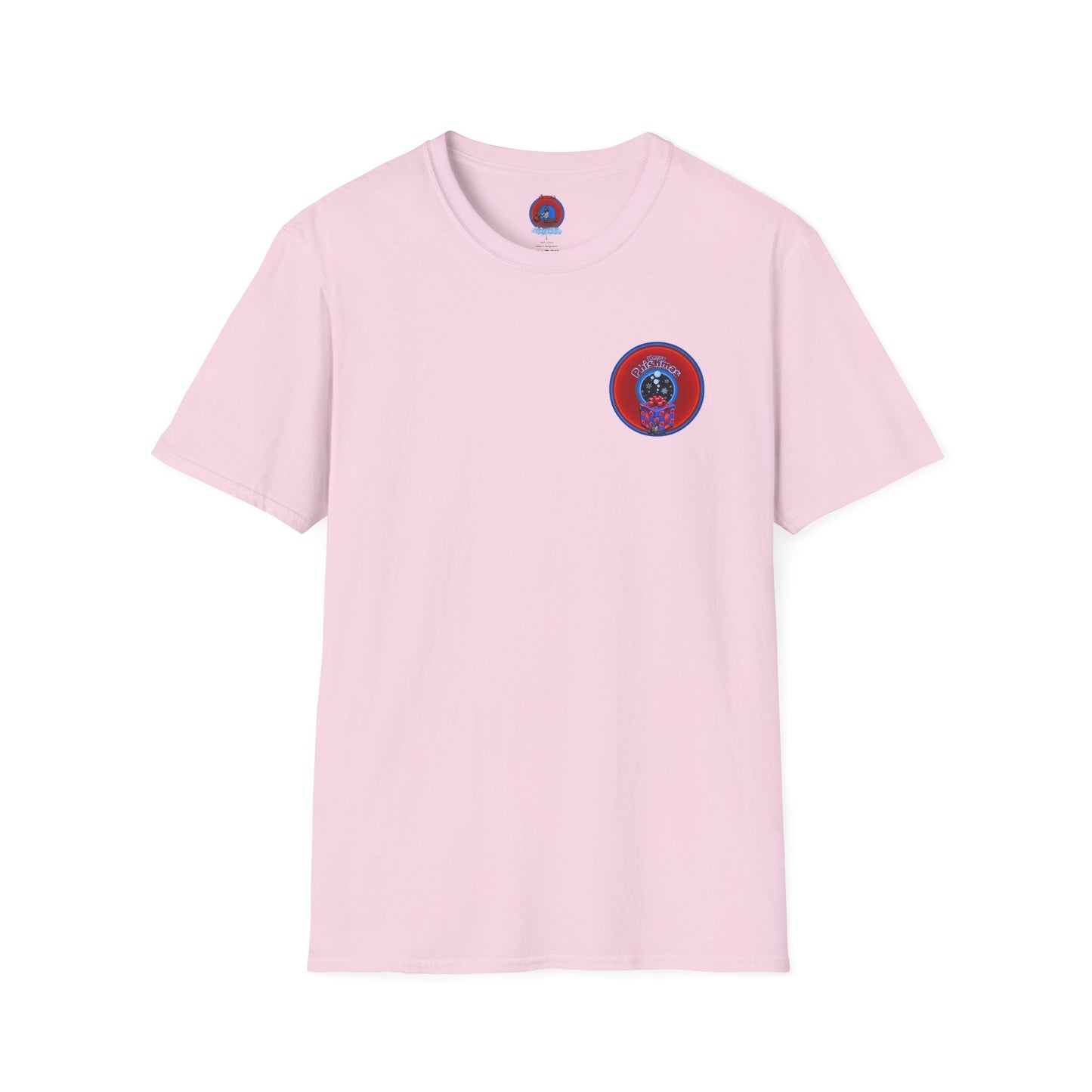 Classic Donut Tee - Unisex Soft-Style - "Phishmas Caroler's Tee " - vivid red/blue donut - variant 4