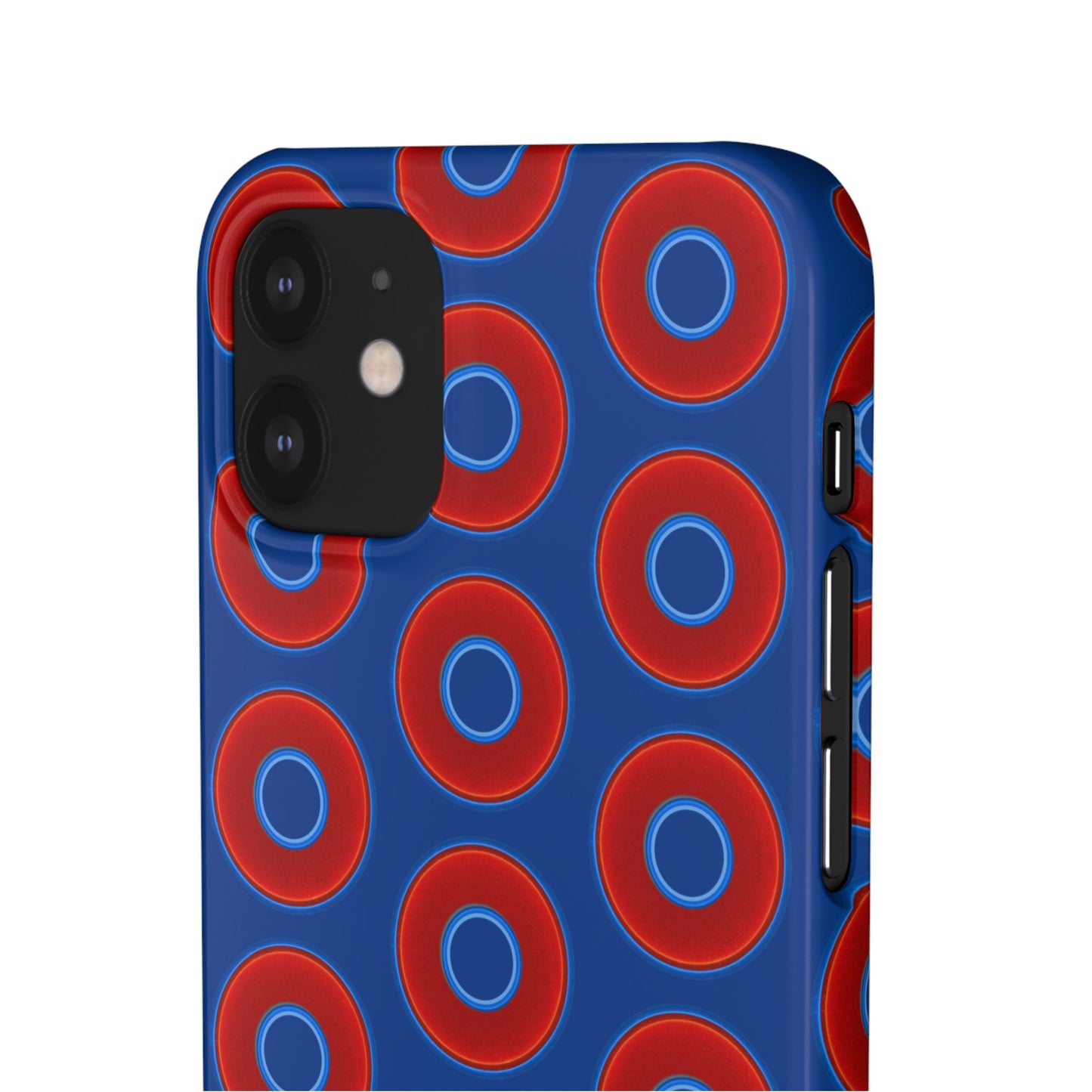 Lumpy Donut Snap Case - red vivid donut print w/dark blue background