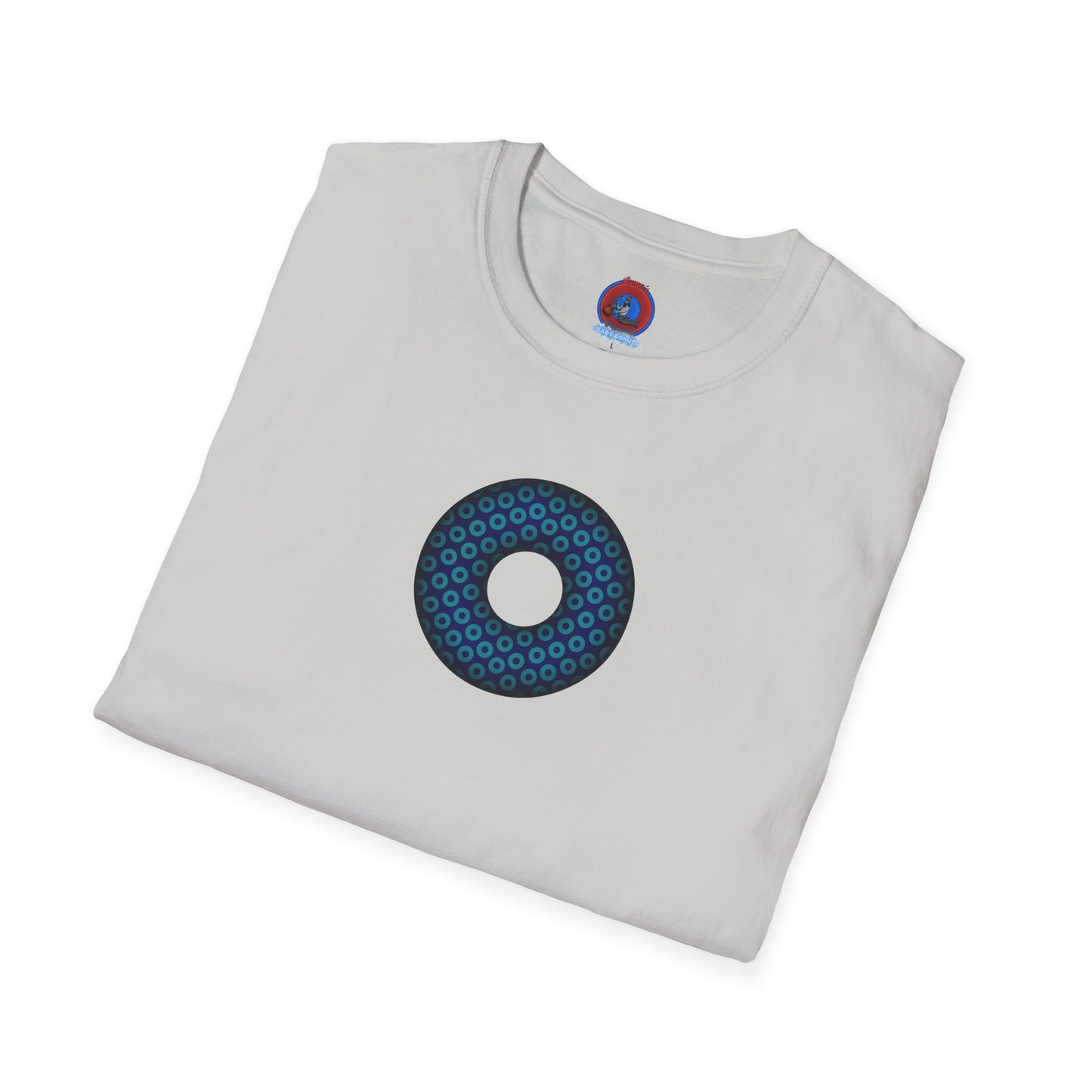 Plain Donuts/Unisex Soft-Style - "Plain Paradoxical Grided Donuts" - teal/dark blue donuts
