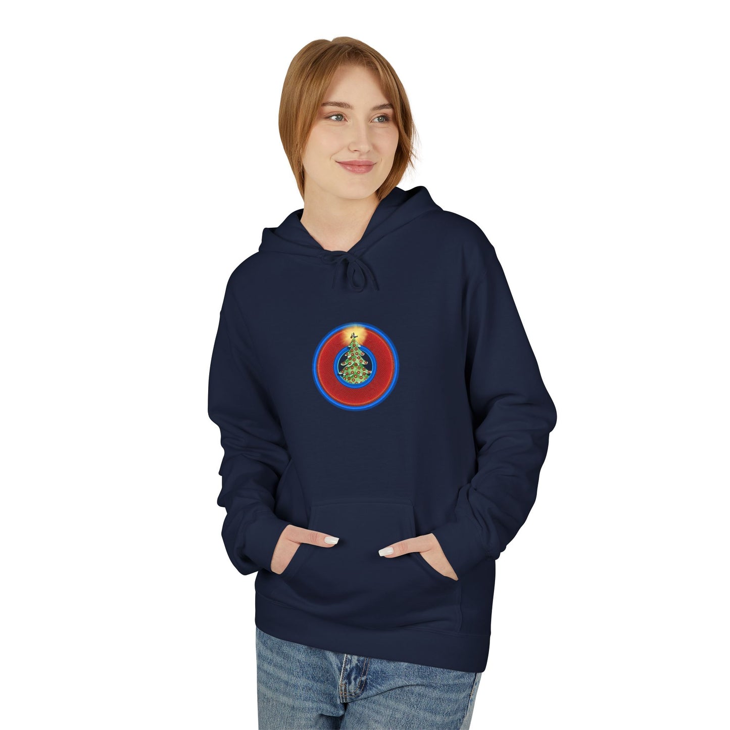 Fleece Harry Hoodies [Midweight Soft-style] - "It's Always Phishmas in Philly" - red rustic donut