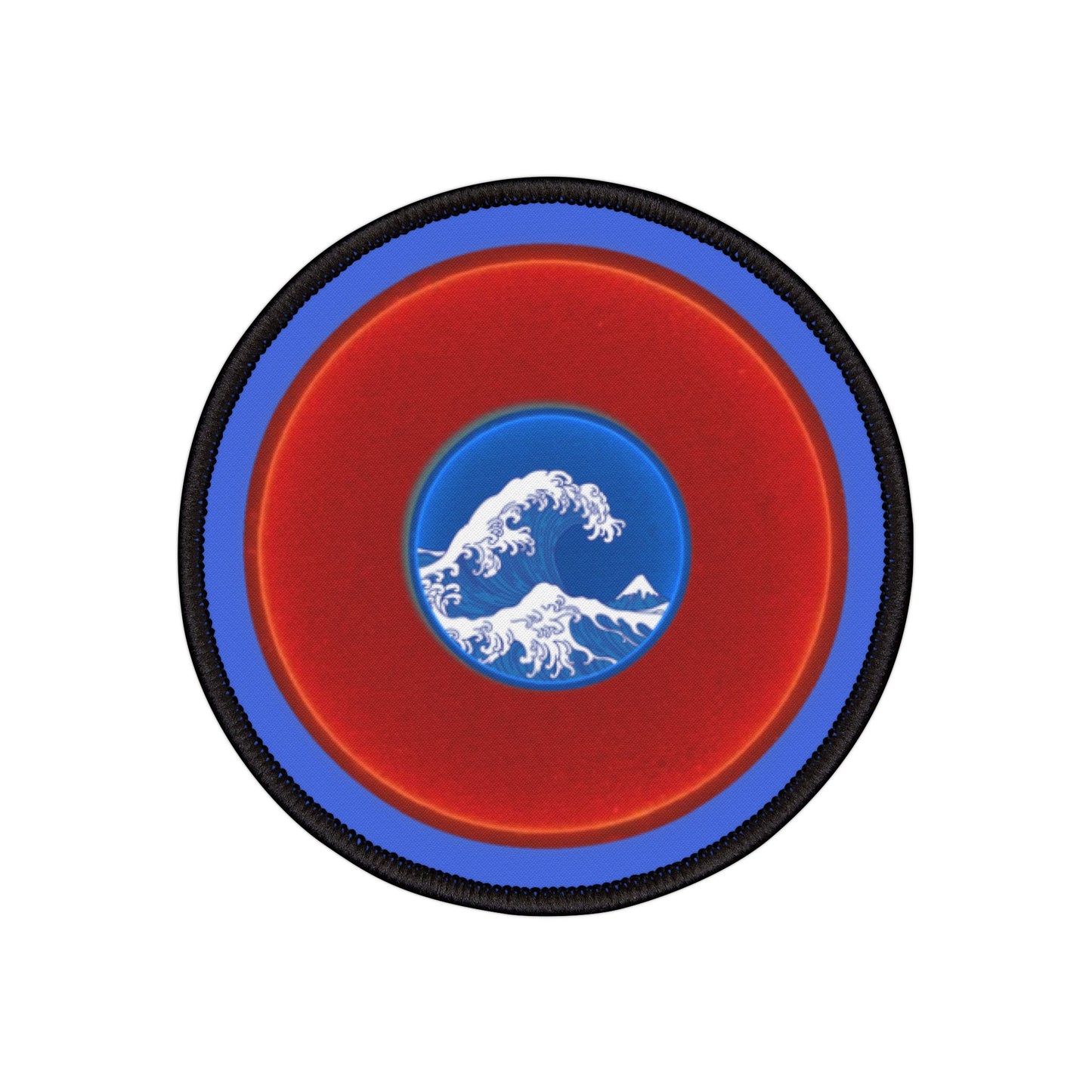 Iron-On Donut Patch - "Time Treasurer's Donut" - vivid red donut - variant 2