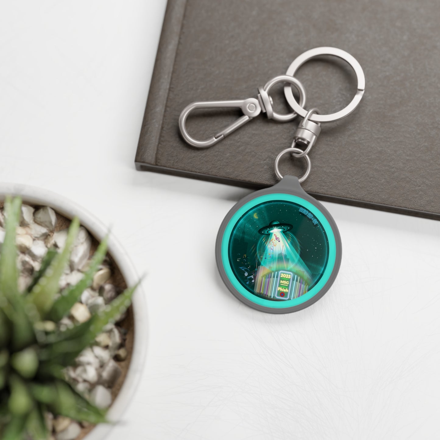 Lumpy Donut Keychain - "Secret Ingredient? MSG of course" - series 1.0 - teal donut