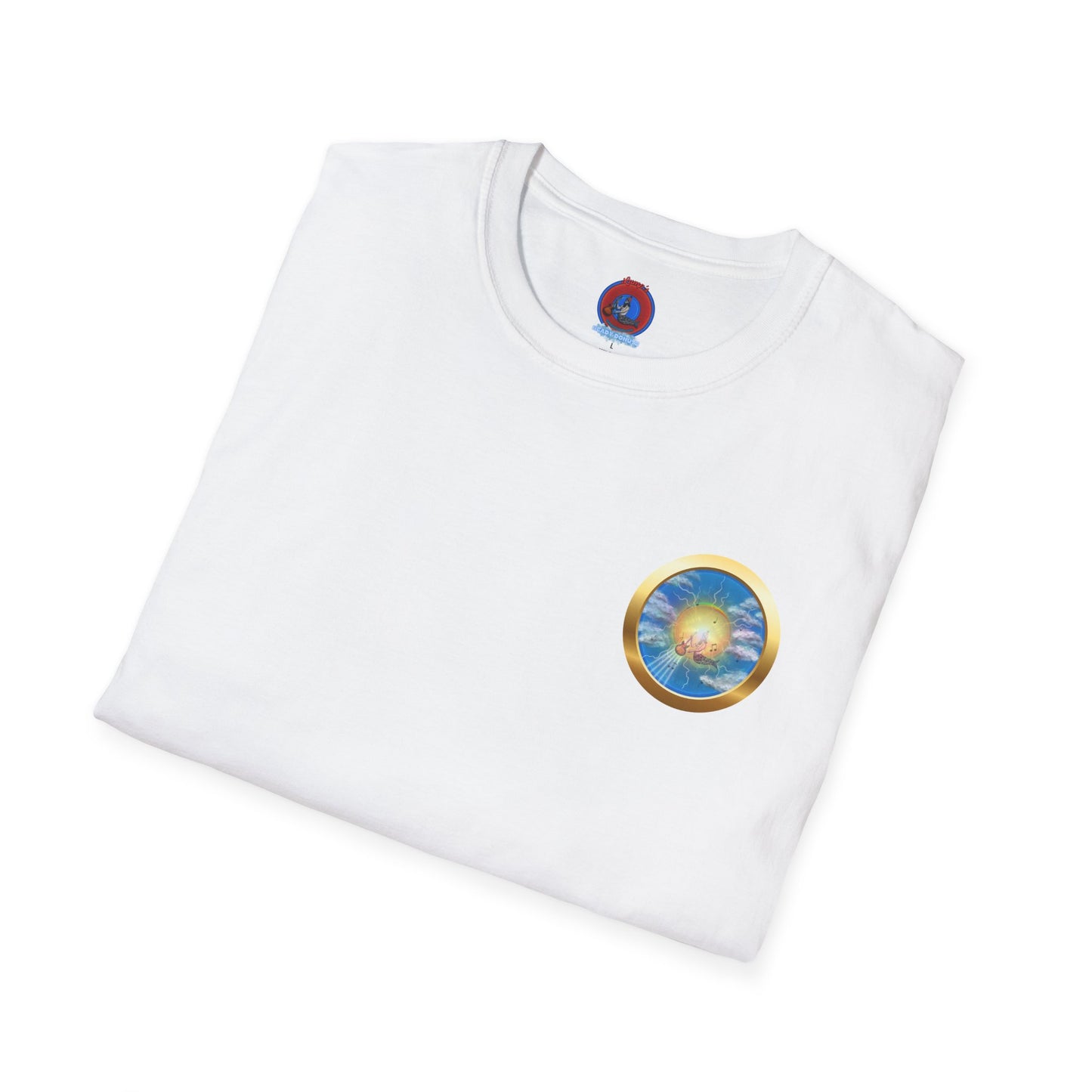 Classic Donut Tee - Unisex Soft-Style - "The Divided Donut" - variant 1 - blue/blue donut [*50% to The Divided Sky Foundation]