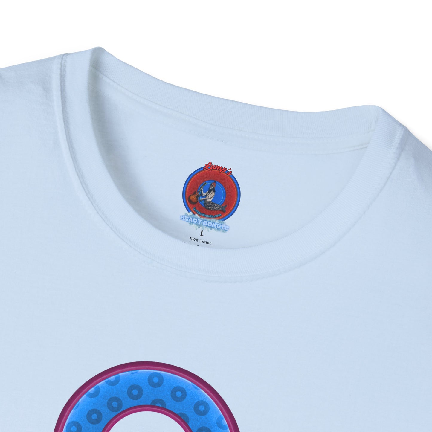 Plain Donuts/Unisex Soft-Style - "Plain Wide Mouthed Paradoxical Donuts" - light blue/dark magenta donuts