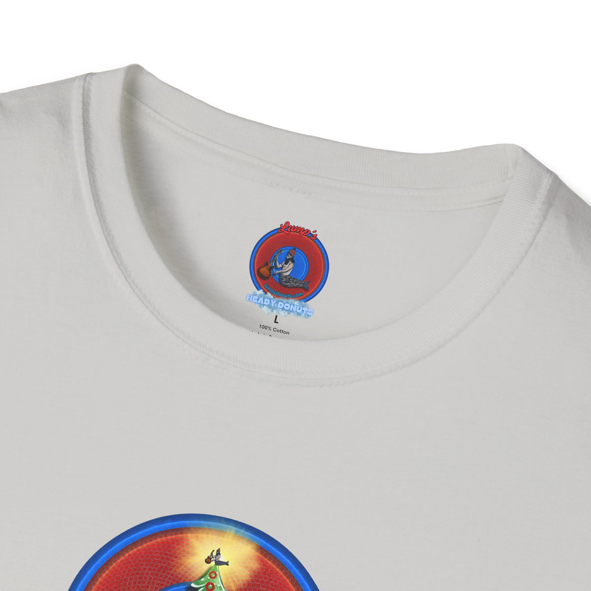 Classic Donut Tee - Unisex Soft-Style - "It's Always Phishmas in Philly" - rustic red/blue donut