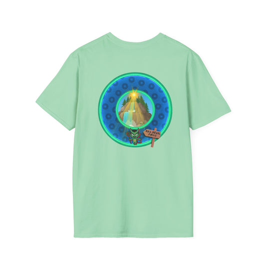 Classic Donut Tee - Unisex Soft-Style - "Devil's Drowning Donuts" - blue/green paradox donut