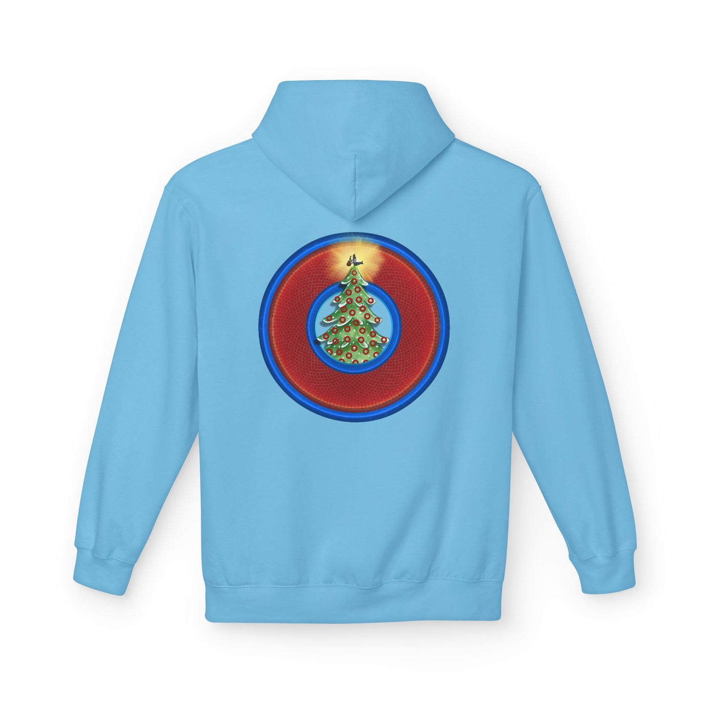 Fleece Harry Hoodies [Midweight Soft-style] - "It's Always Phishmas in Philly" - red rustic donut