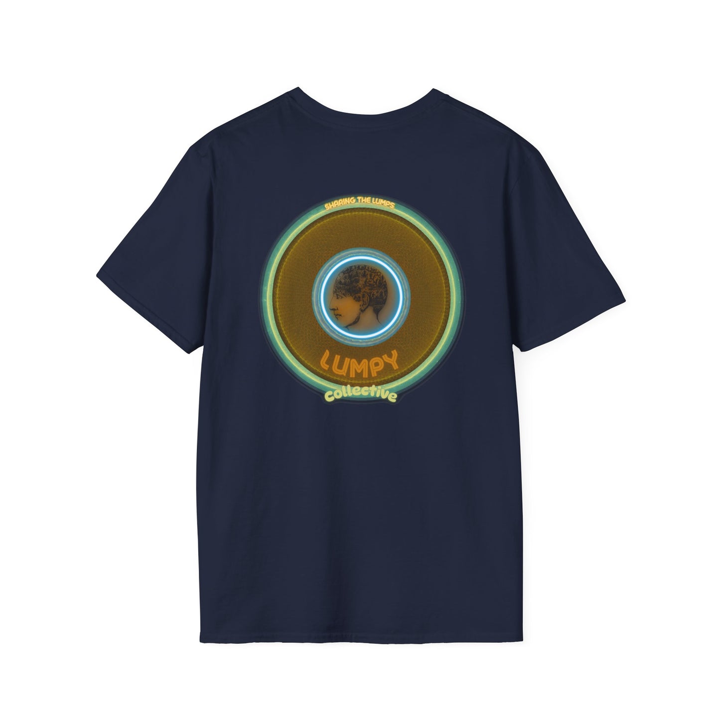 Classic Donut Tee - Unisex Soft-Style - "Lumpy Collective Donut" - bronze/green lumpy donut - variant 5