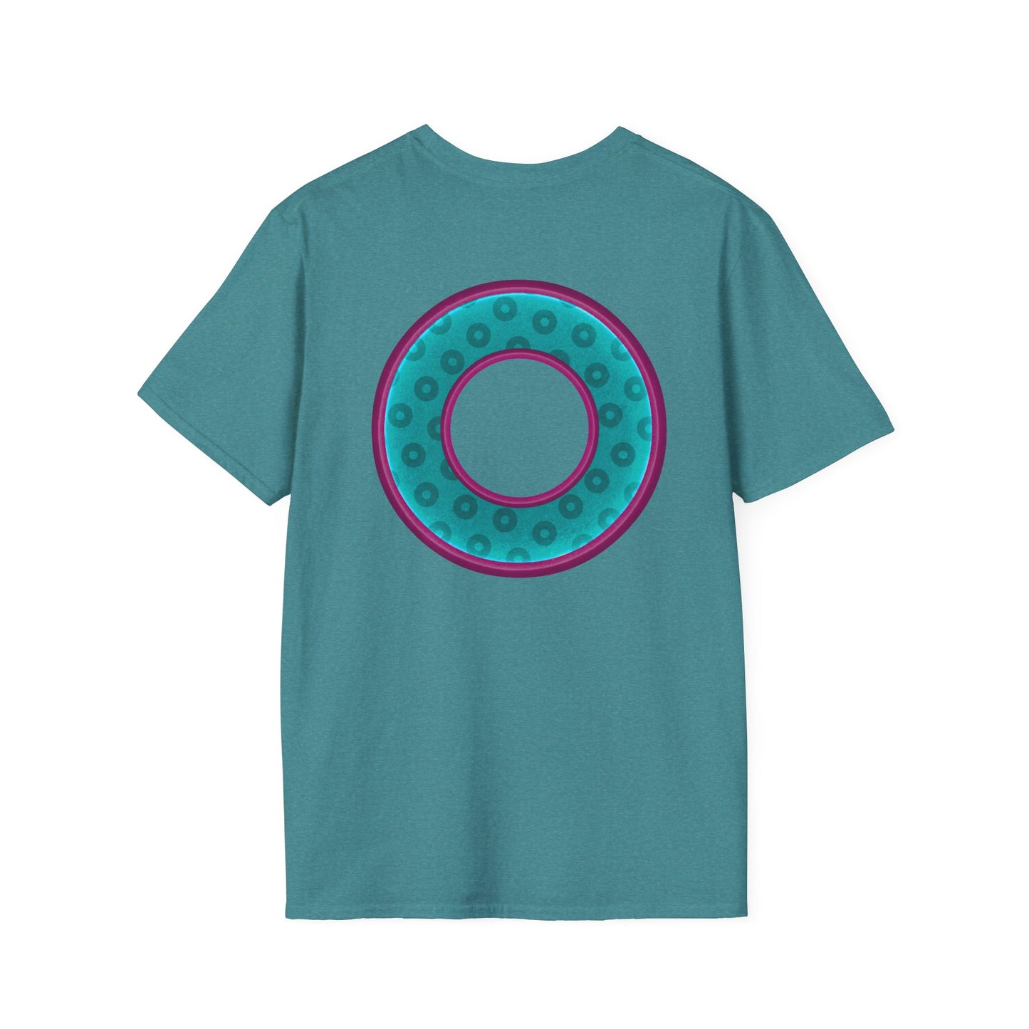 Plain Donuts/Unisex Soft-Style - "Plain Wide Mouthed Paradoxical Donuts" - teal/purple donuts