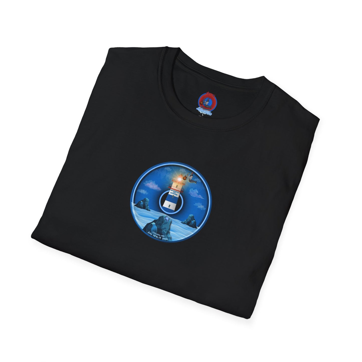 Classic Donut Tee - Unisex Soft-Style - "Merriweather Crab Pâté Feast Donuts" - surreal blue/blue cartoon donut