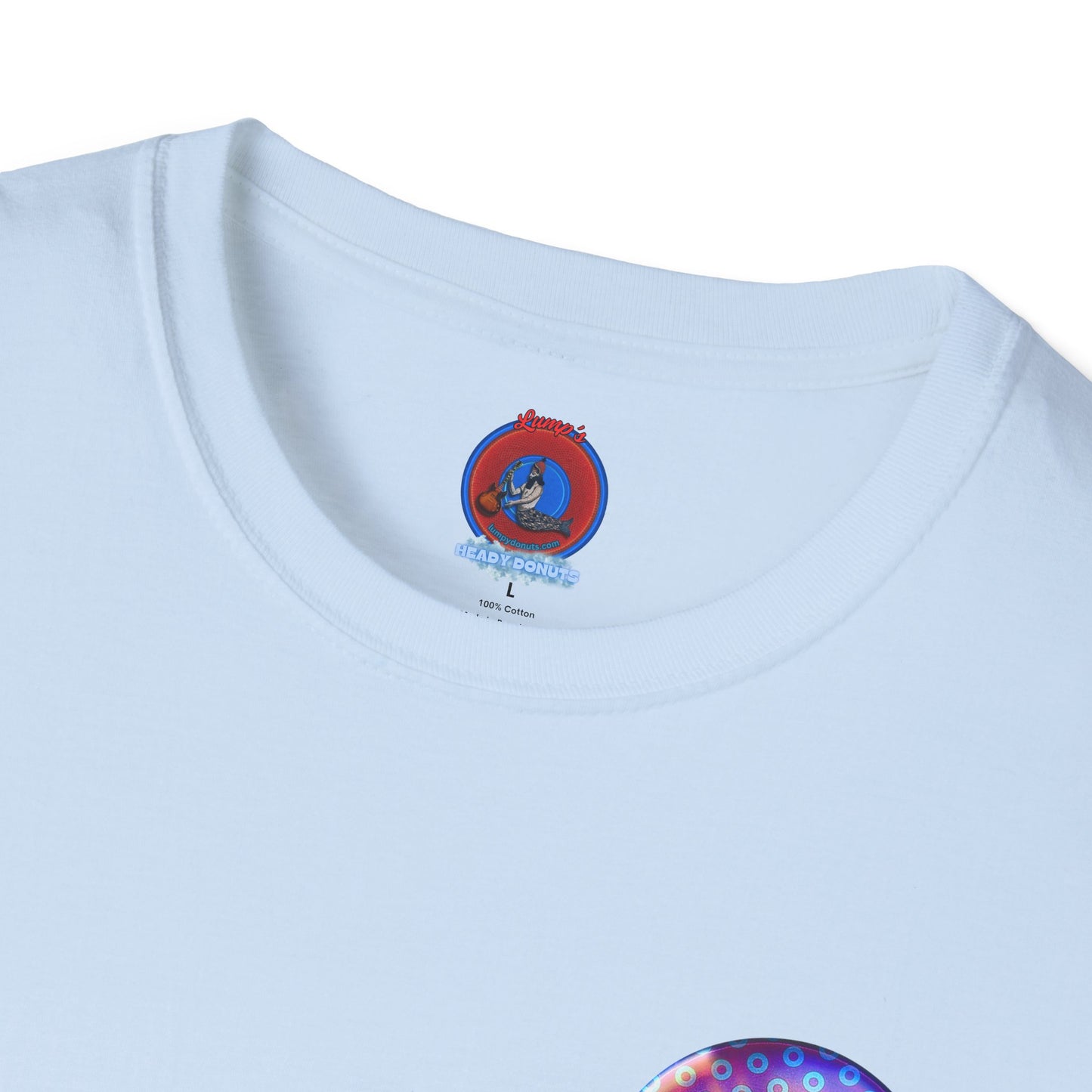 Classic Donut Tee - Unisex Soft-Style - "Donut Melts" - purple/blue paradoxical donut