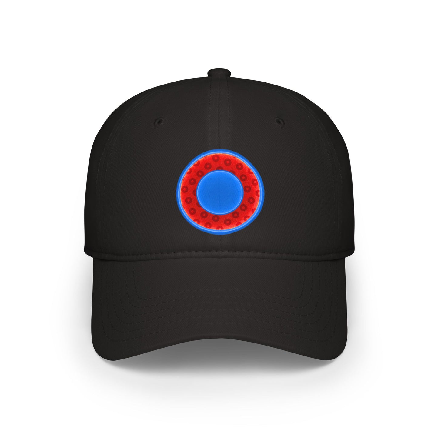 Lumpy Donut Baseball Cap - "Plain Paradoxical Wide Mouth Donut Cap" - paradoxical blue/red wide mouth donut w/ - variant 3