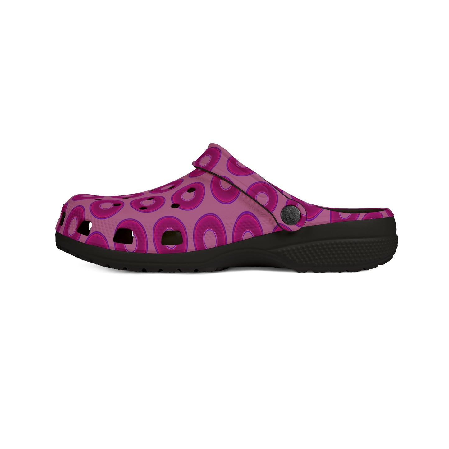 Spatchcocks - donut slip-on shoes - vivid magenta donuts w/pink background [unisex]