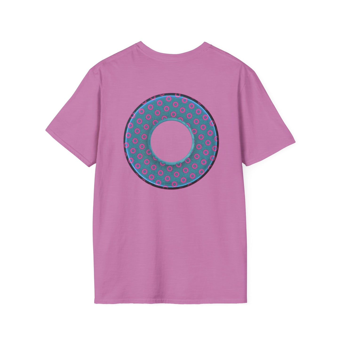 Plain Donuts/Unisex Soft-Style - "Plain Electric Paradoxical Donuts" - light blue/magenta donuts
