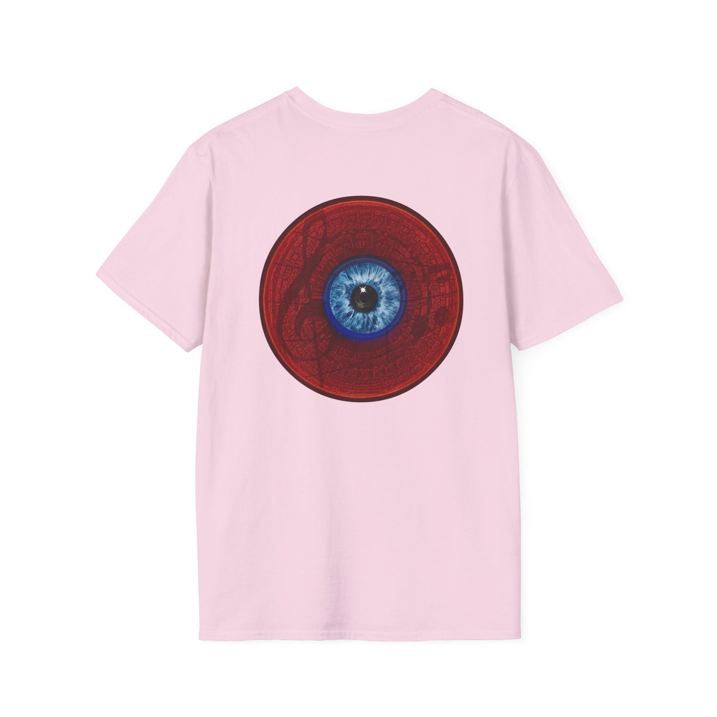 Classic Donut Tee - Unisex Soft-Style - "Peering through Your Opacity" - series 1.0 - red donut w/eye
