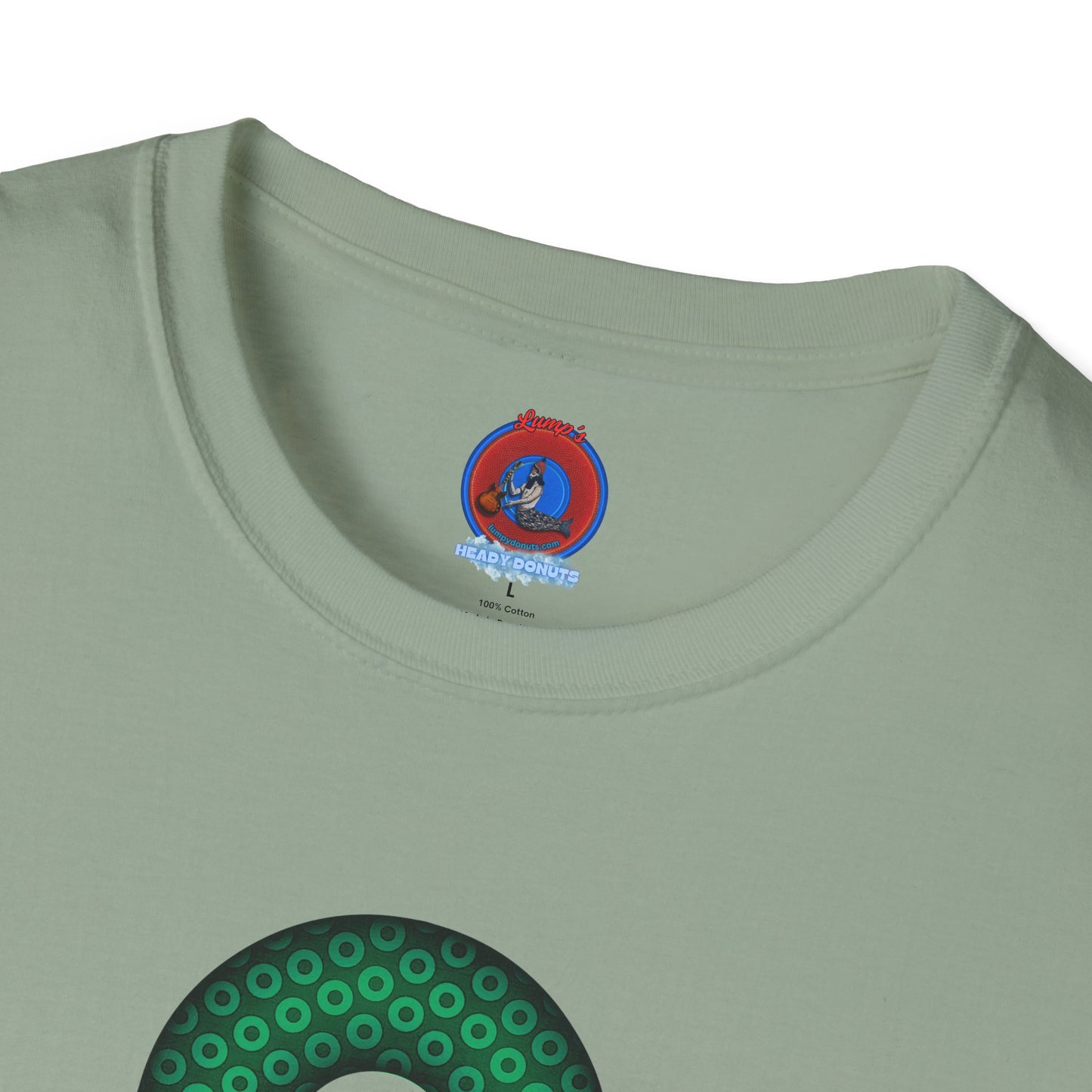 Plain Donuts/Unisex Soft-Style - "Plain Paradoxical Grided Donuts" - green/dark green donuts