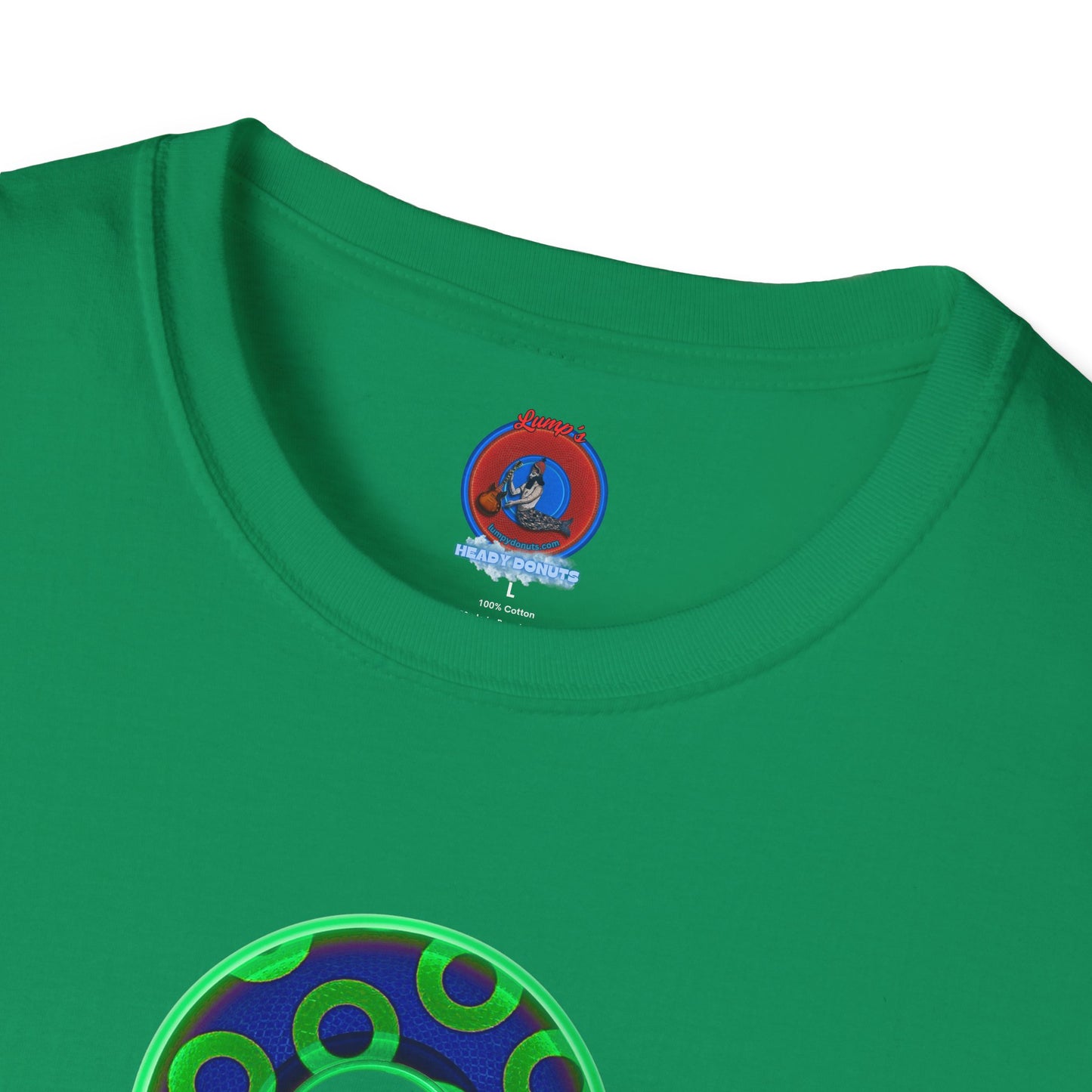 Plain Donuts/Unisex Soft-Style - "Plain Rustic Paradoxical Donuts" - light green/dark blue donuts