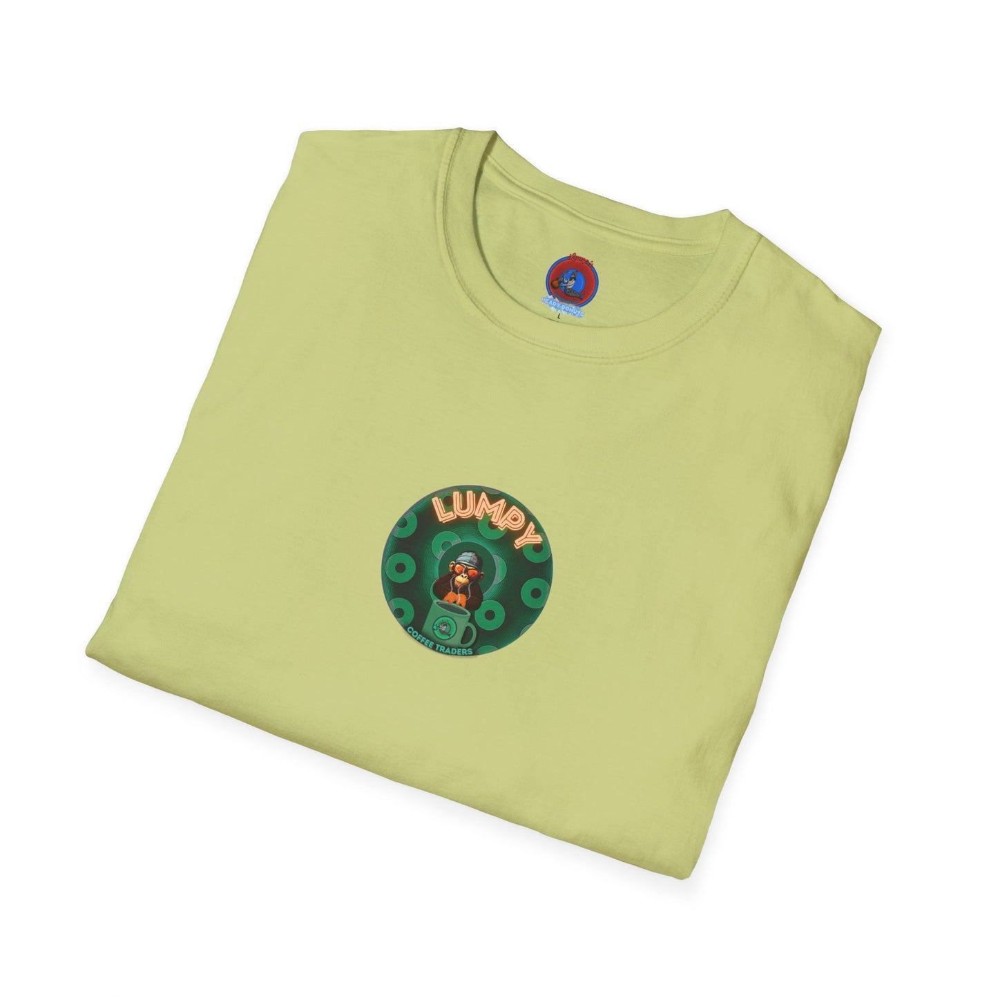 Lumpy Coffee Traders Tee - Unisex Soft-Style - "Taboo, taboot!" - paradoxical donut logo & Taboot print on back - variant 2 - logo front/taboo, taboot back