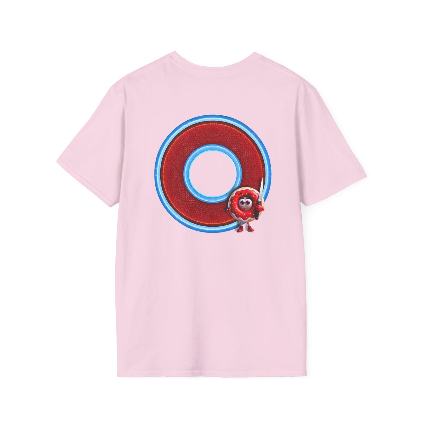 Classic Donut Tee - Unisex Soft-Style - "My Friend the Donut " - series 1.0  - variant 1 - red/blue donut