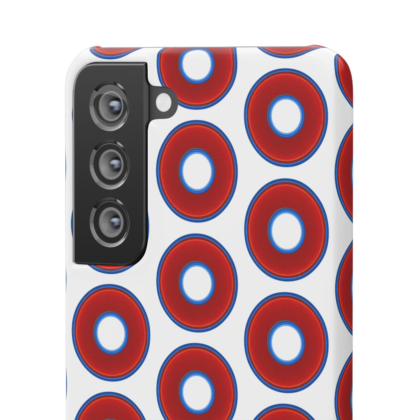 Lumpy Donut Snap Case - red vivid donut print w/white background