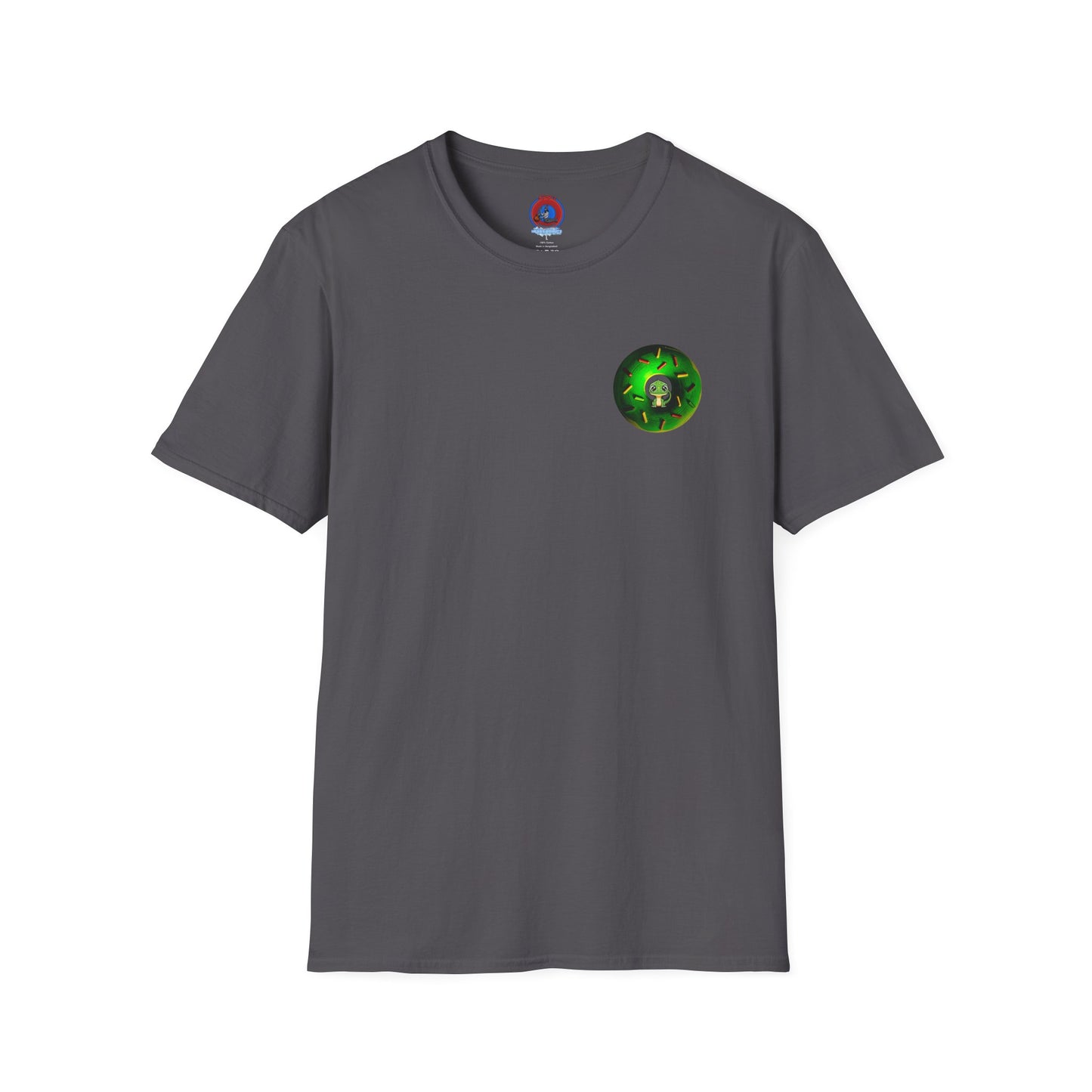 Classic Donut Tee - Unisex Soft-Style - "Baby Rutherford" - green donut - series 1.0