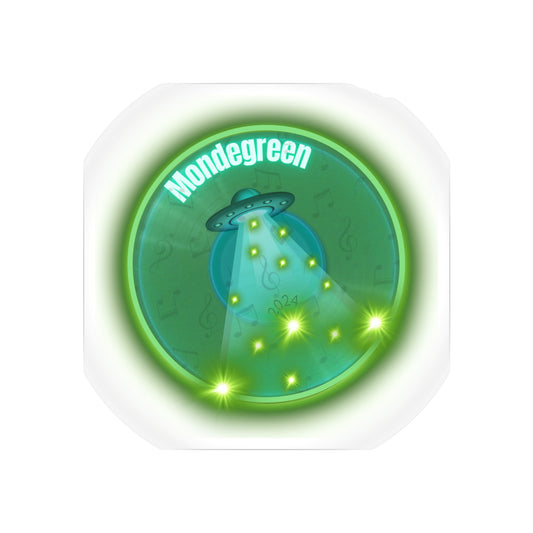 Donut Bumper/Outdoor Sticker - "Close Encounters of the Delaware Kind" - series 1.0 - variant 1 - green donut - [Die-Cut] 6"x 6"