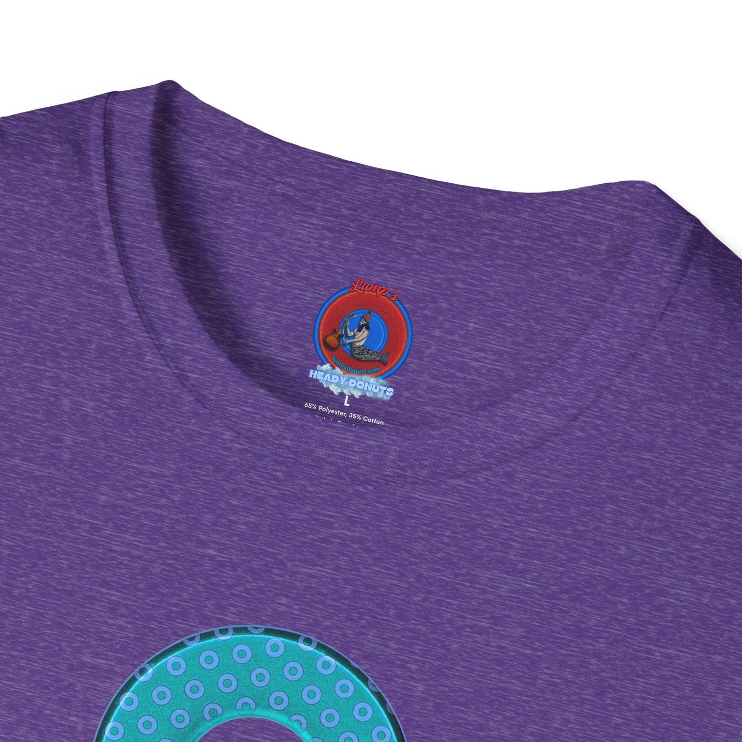 Plain Donuts/Unisex Soft-Style - "Plain Electric Paradoxical Donuts" - light teal/purple donuts