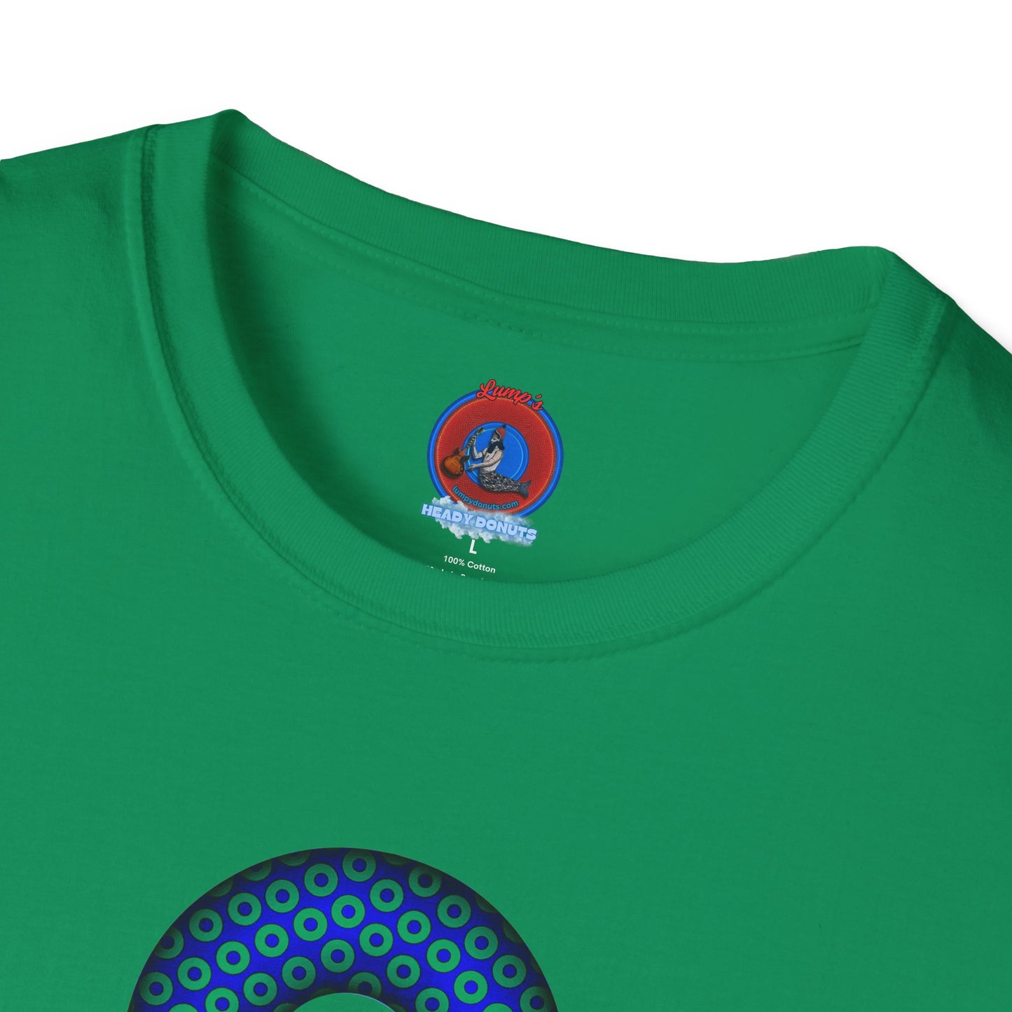 Plain Donuts/Unisex Soft-Style - "Plain Paradoxical Grided Donuts" - light green/blue donuts