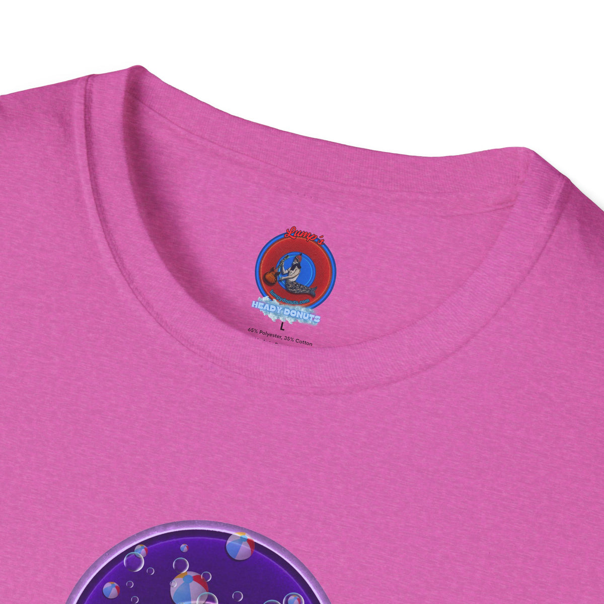 Classic Donut Tee - Unisex Soft-Style - "Sure That Sirens Made This Donut For Me" - vivid dark purple/light purple donut